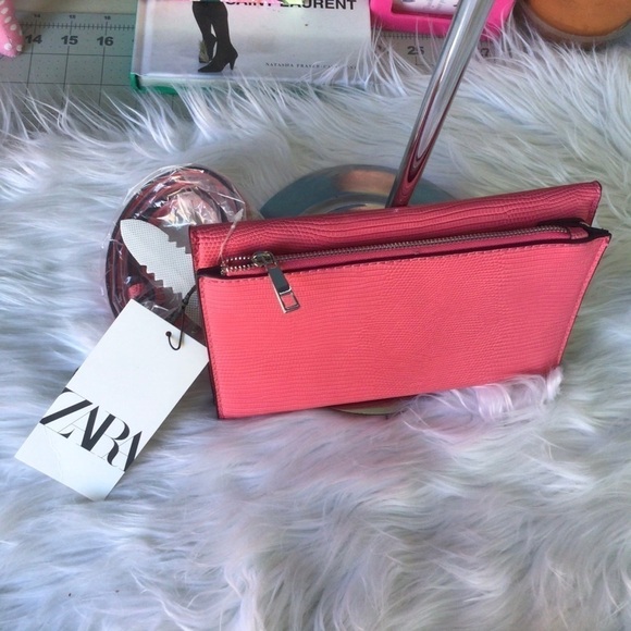 ZARA Pink Leather Purse NWT - Picture 6 of 11